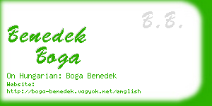 benedek boga business card